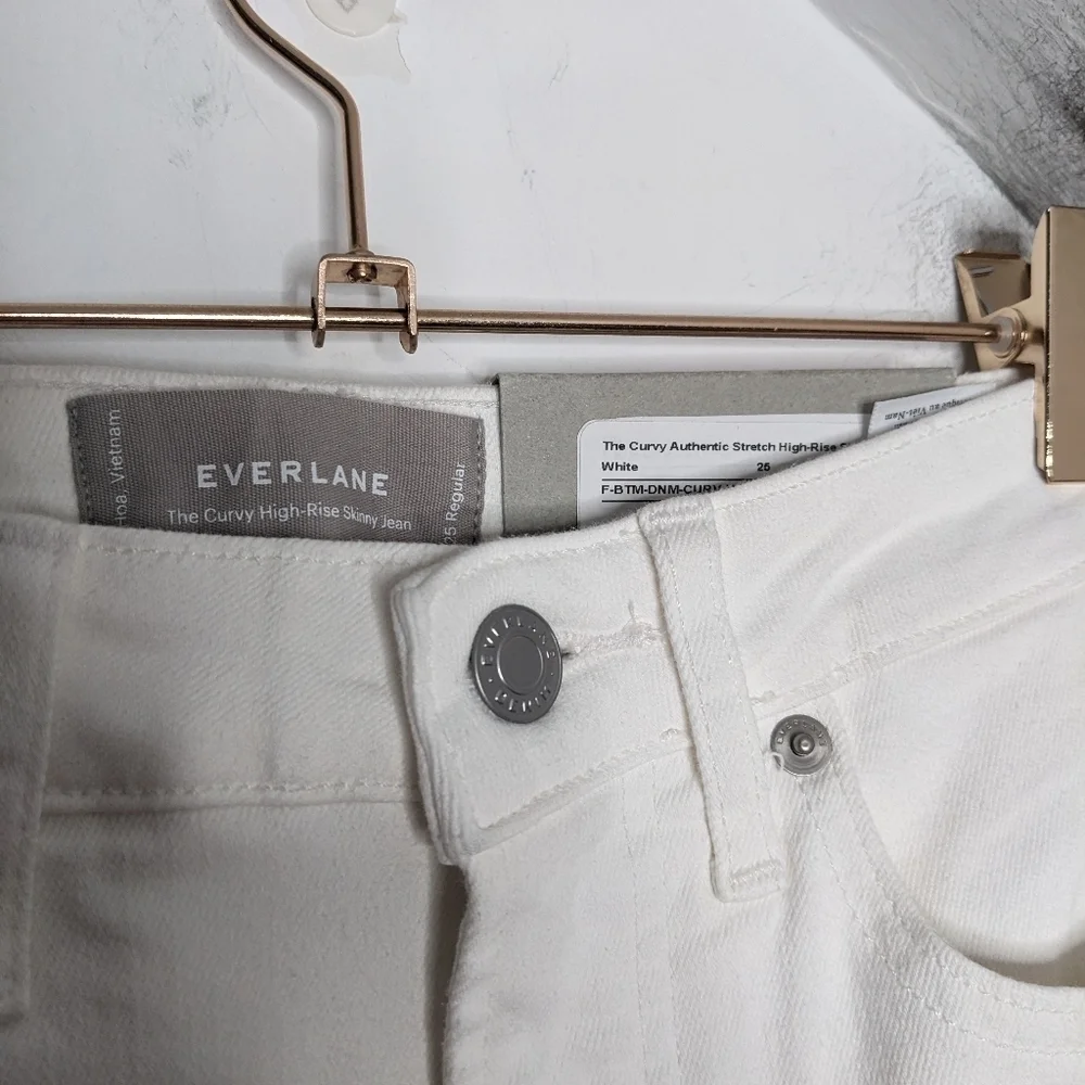 EVERLANE Curvy Authentic Stretch High-Rise Skinny Jean Black NEW Size 25 Regular - Picture 2 of 8